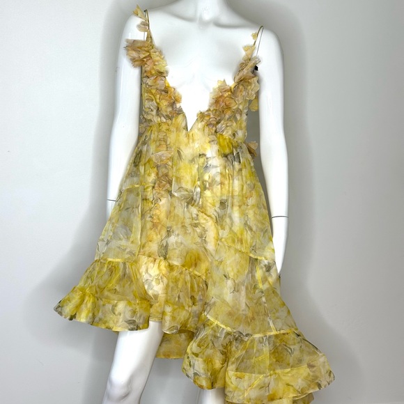 NWT Authentic Zimmerman Asymmetrical Harmony Peony Floral Dress SZ 1  US 6 - Picture 5 of 15